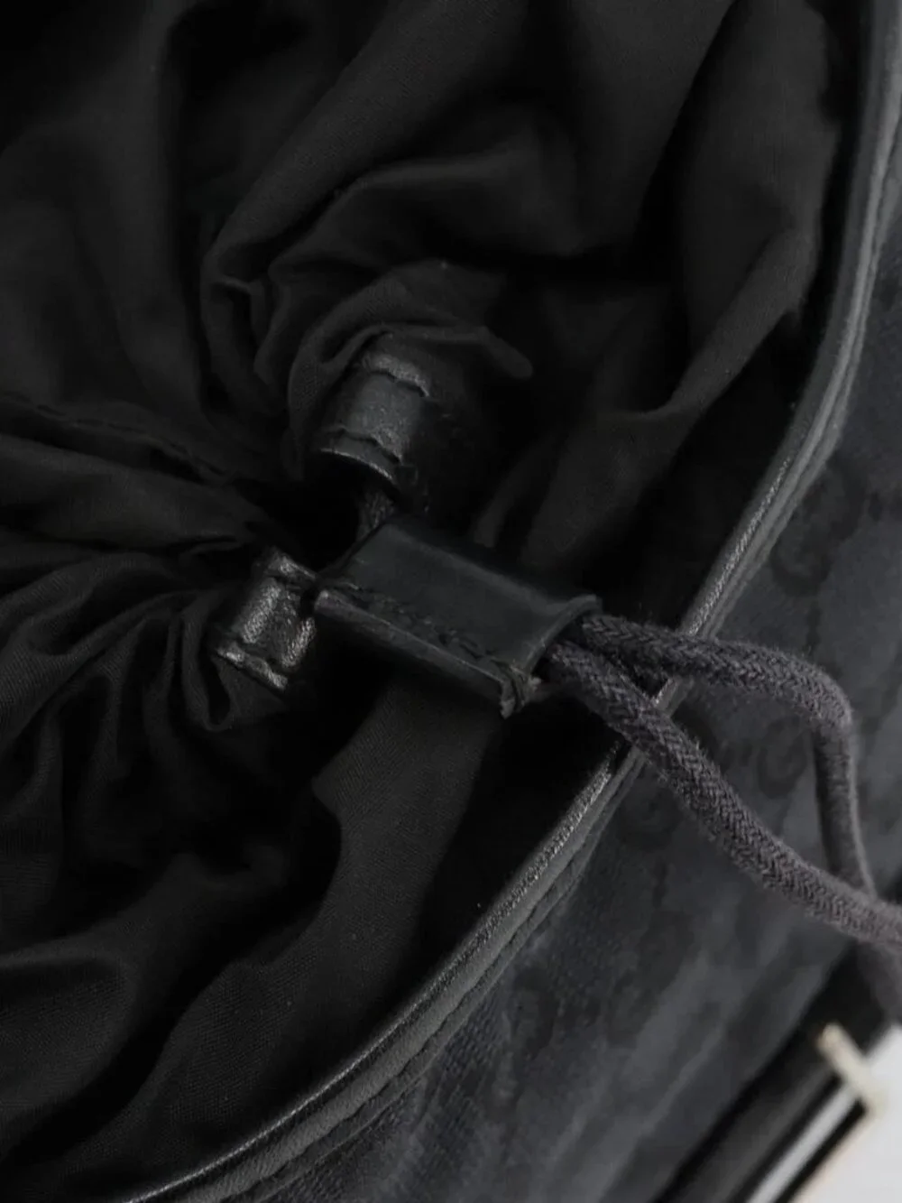 GUCCI GG Canvas Backpack Black Silver 019 0352 Auth